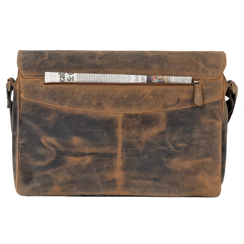 "Rick" Schultertasche Leder für 15,6 Zoll Laptop