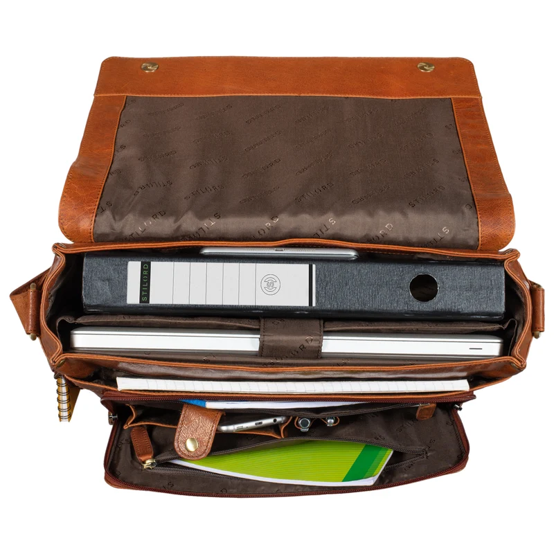 "Rick" Schultertasche Leder für 15,6 Zoll Laptop