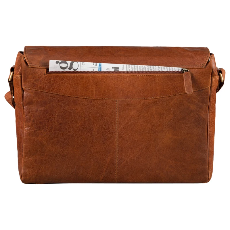 "Rick" Schultertasche Leder für 15,6 Zoll Laptop