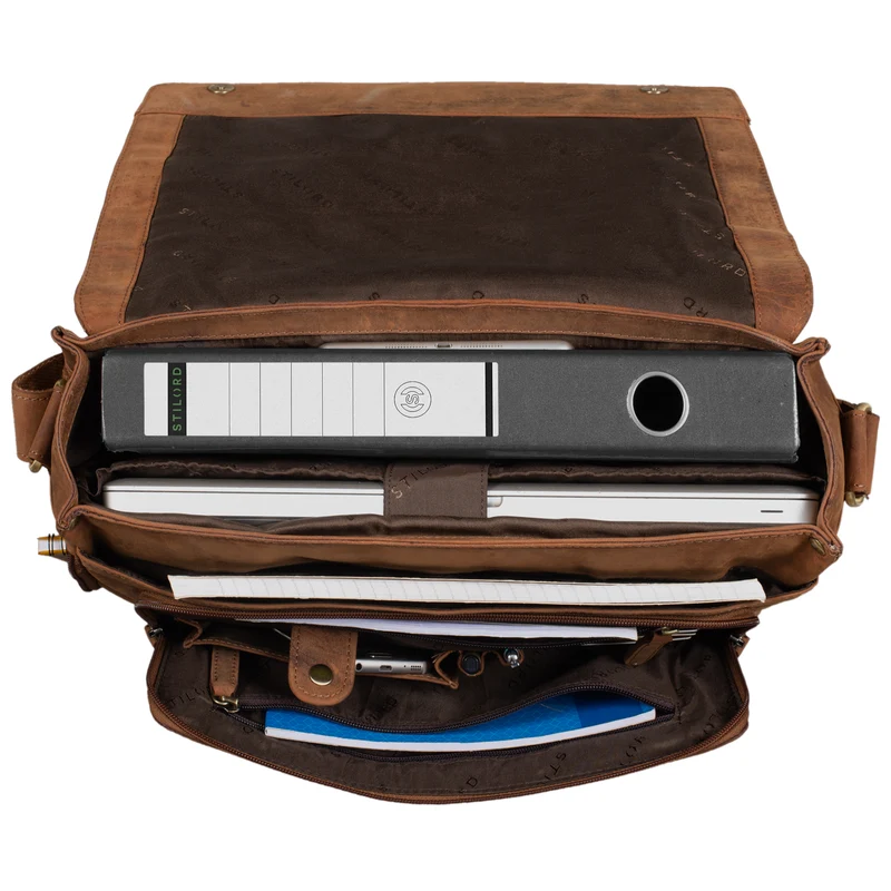 "Rick" Schultertasche Leder für 15,6 Zoll Laptop