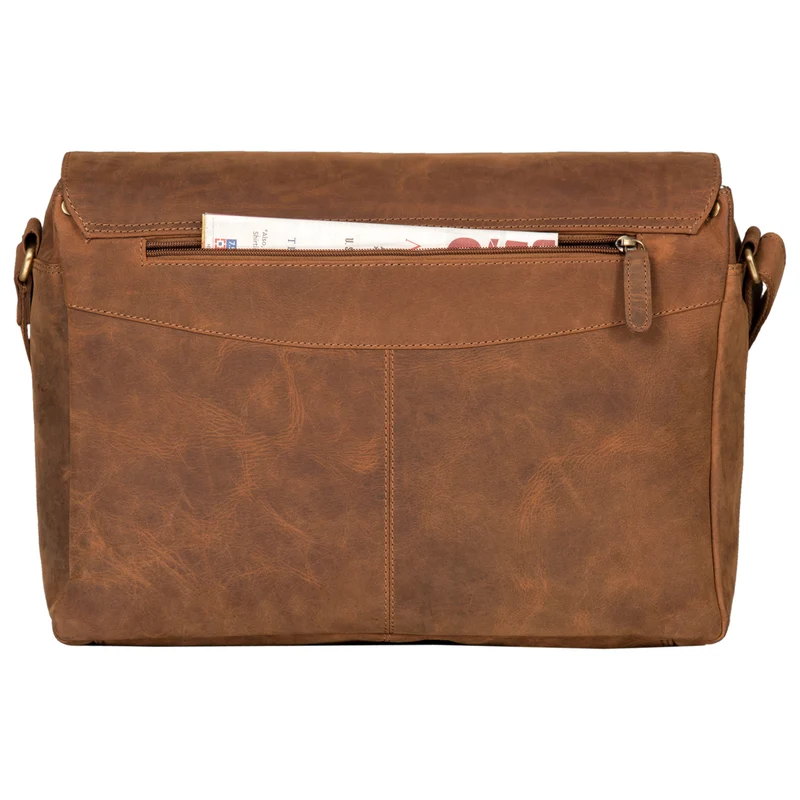 "Rick" Schultertasche Leder für 15,6 Zoll Laptop