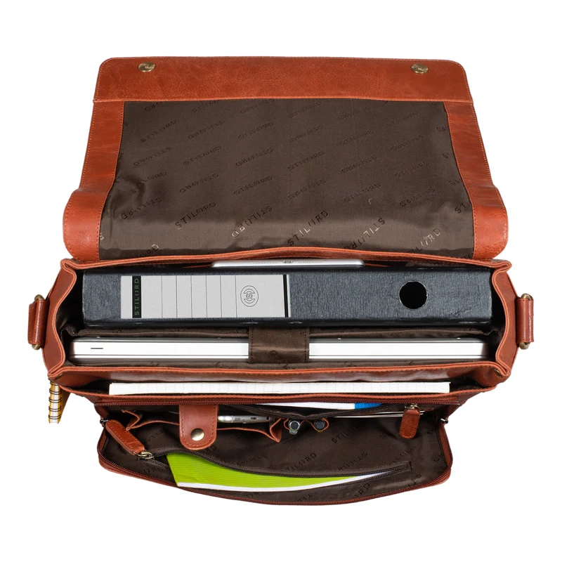 "Rick" Schultertasche Leder für 15,6 Zoll Laptop