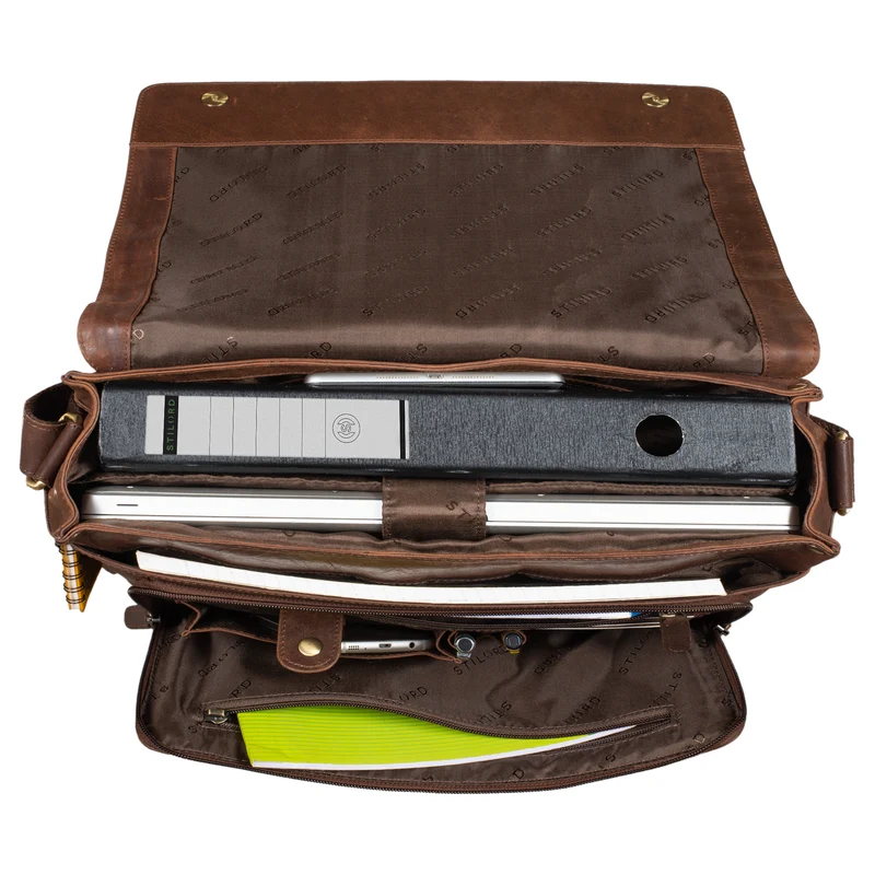 "Rick" Schultertasche Leder für 15,6 Zoll Laptop