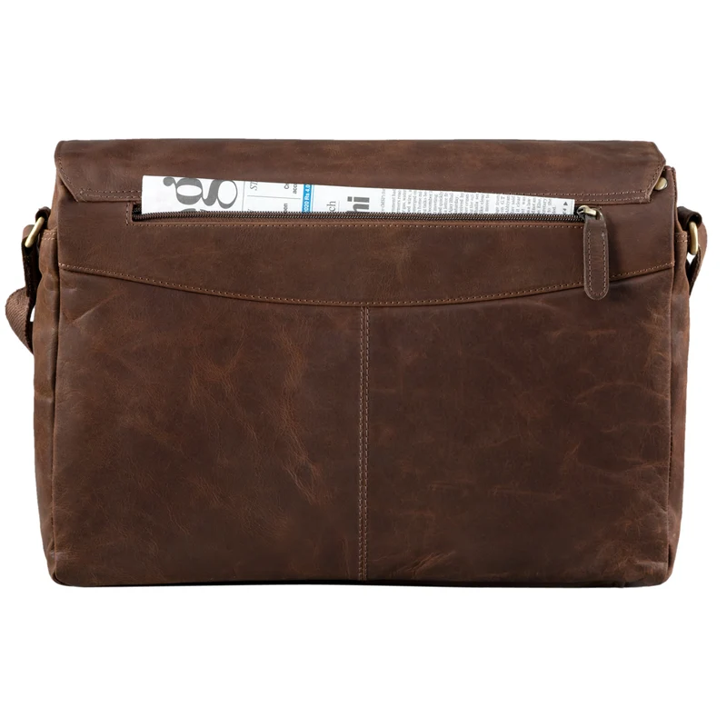 "Rick" Schultertasche Leder für 15,6 Zoll Laptop
