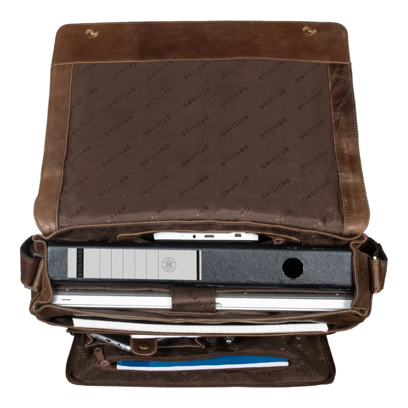 "Rick" Schultertasche Leder für 15,6 Zoll Laptop