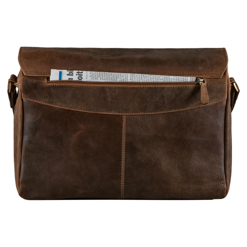 "Rick" Schultertasche Leder für 15,6 Zoll Laptop
