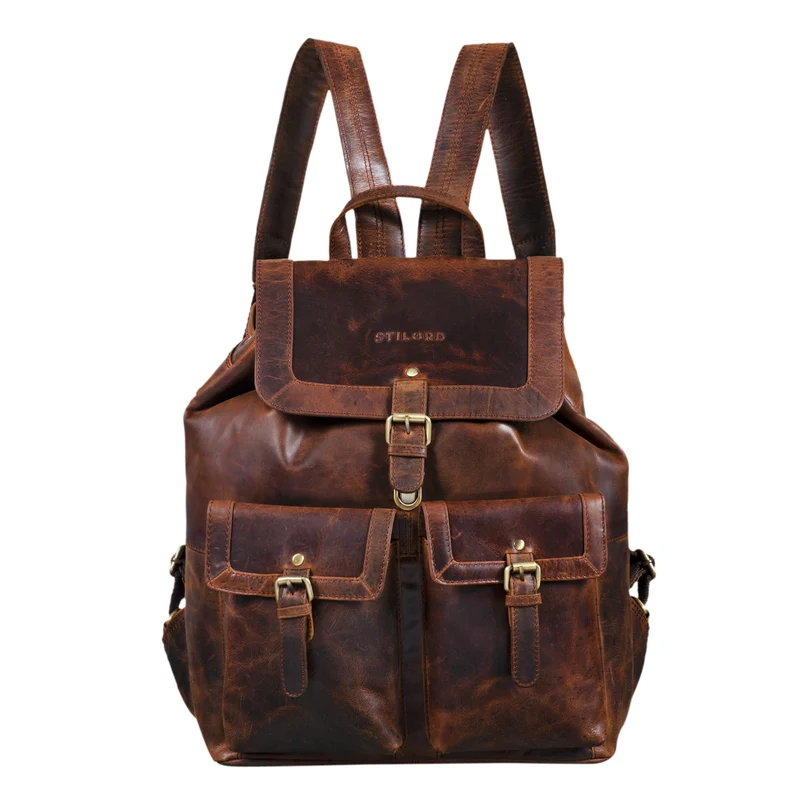 "Nora" Großer Lederrucksack Vintage für Damen und Herren