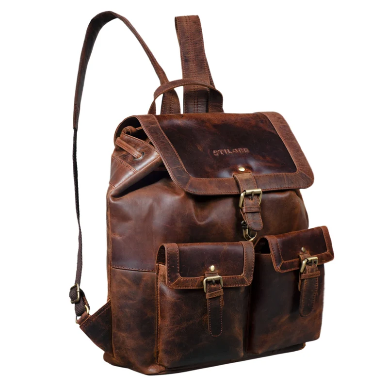 "Nora" Großer Lederrucksack Vintage für Damen und Herren