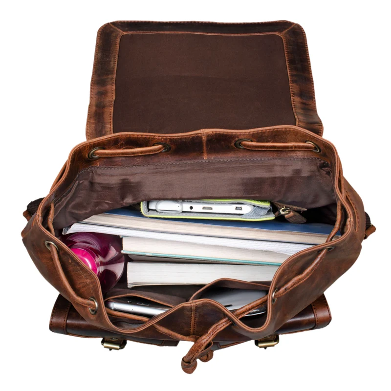 "Nora" Großer Lederrucksack Vintage für Damen und Herren