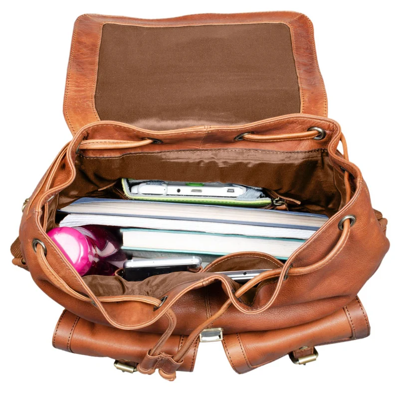 "Nora" Großer Lederrucksack Vintage für Damen und Herren