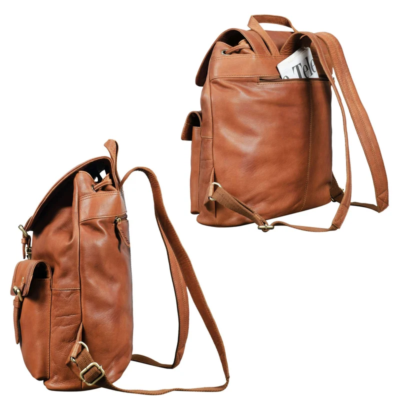 "Nora" Großer Lederrucksack Vintage für Damen und Herren