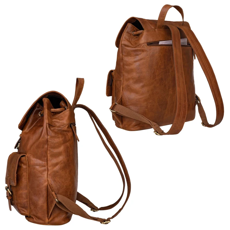 "Nora" Großer Lederrucksack Vintage für Damen und Herren