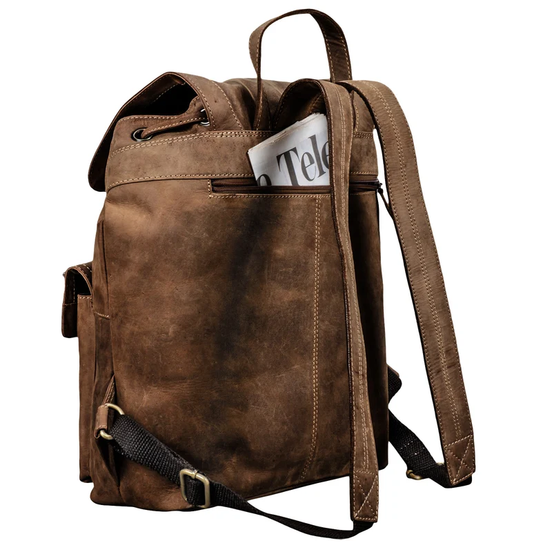 "Nora" Großer Lederrucksack Vintage für Damen und Herren