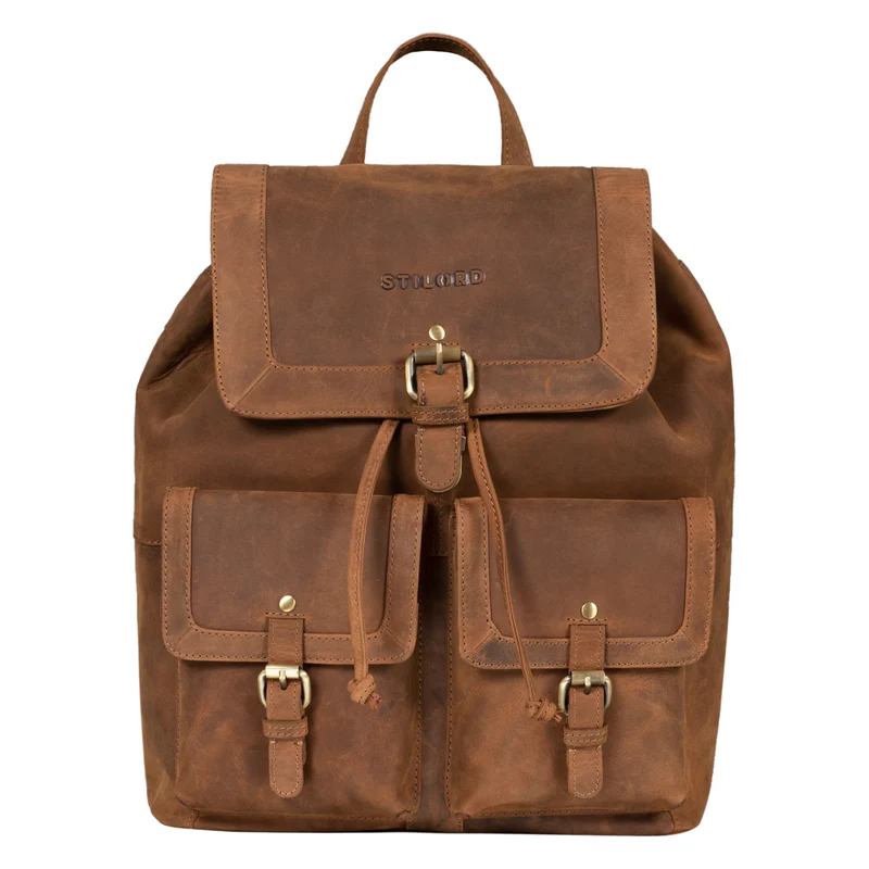 "Nora" Großer Lederrucksack Vintage für Damen und Herren