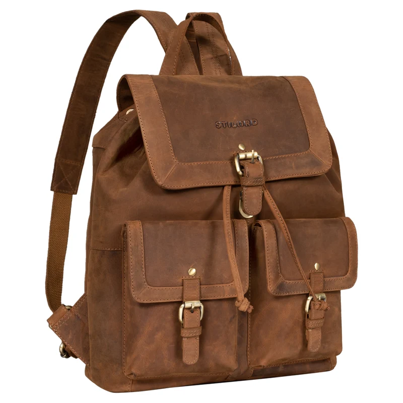 "Nora" Großer Lederrucksack Vintage für Damen und Herren