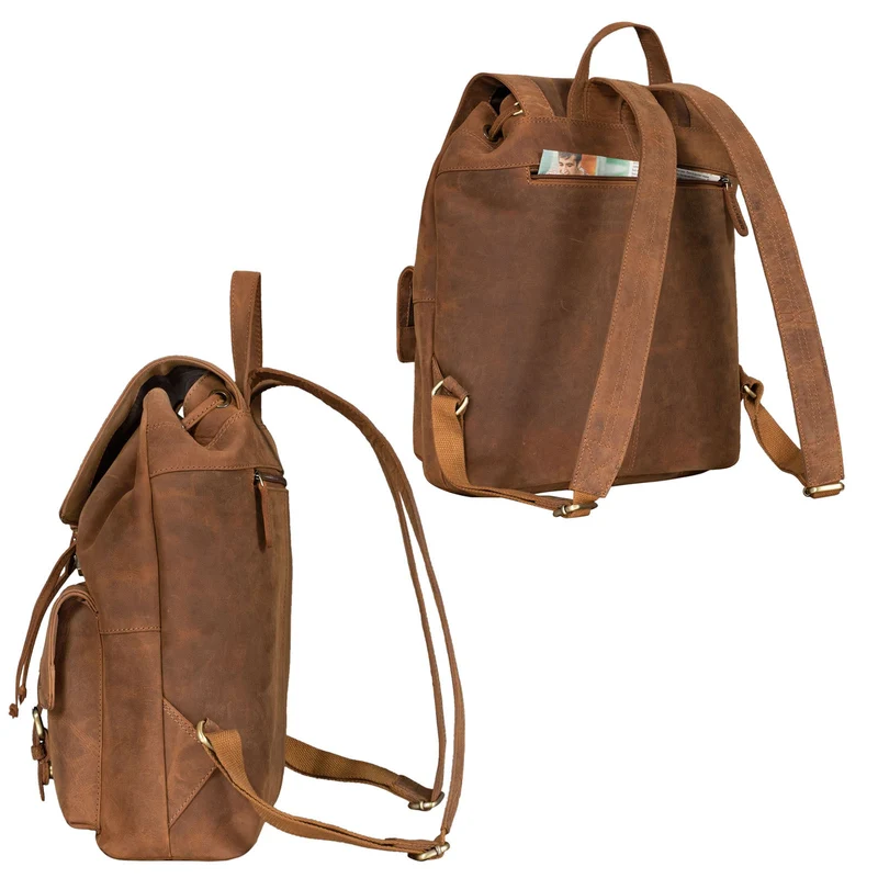 "Nora" Großer Lederrucksack Vintage für Damen und Herren