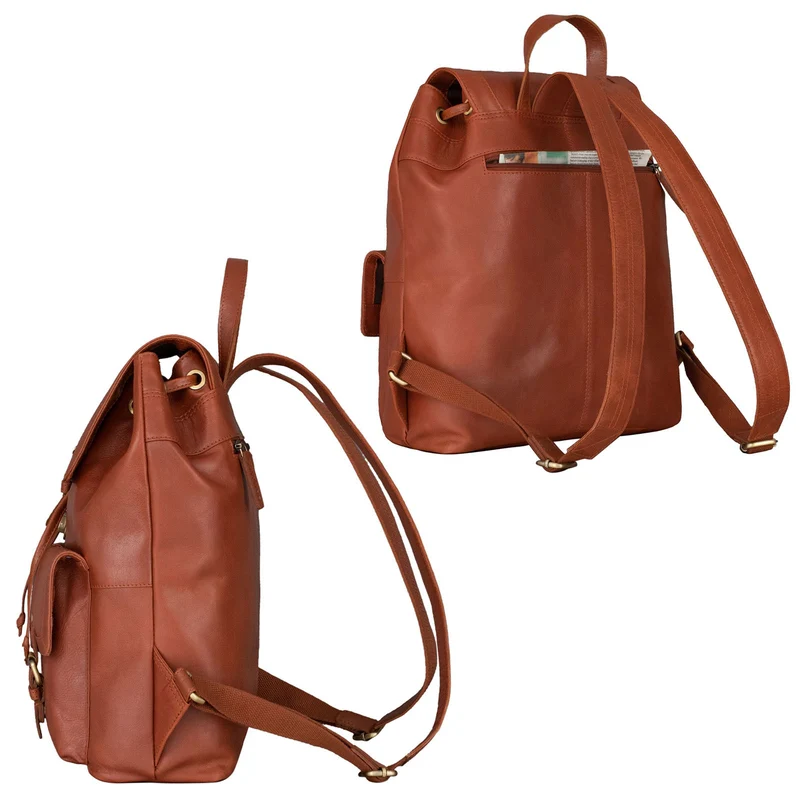 "Nora" Großer Lederrucksack Vintage für Damen und Herren