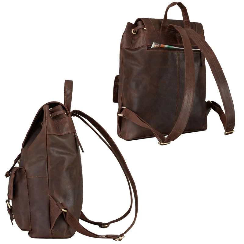 "Nora" Großer Lederrucksack Vintage für Damen und Herren