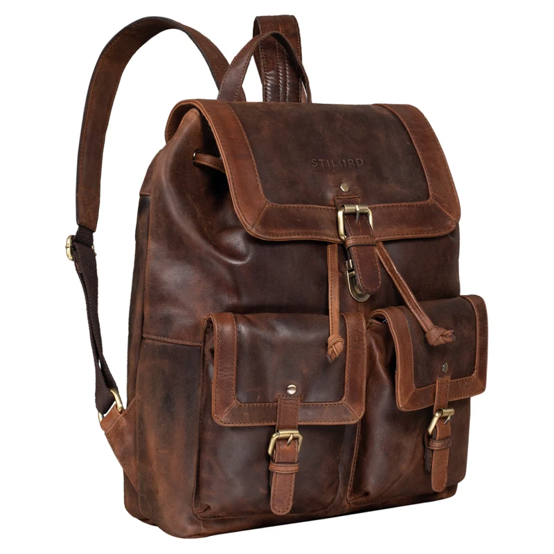 "Nora" Großer Lederrucksack Vintage für Damen und Herren