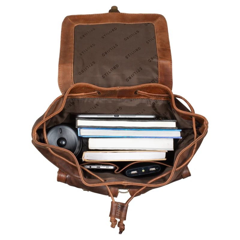 "Nora" Großer Lederrucksack Vintage für Damen und Herren