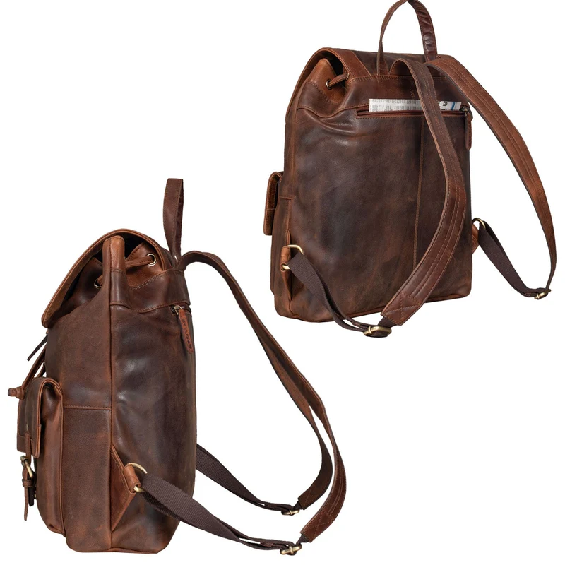 "Nora" Großer Lederrucksack Vintage für Damen und Herren