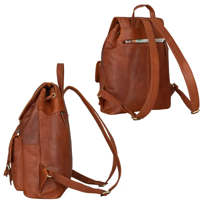 "Nora" Großer Lederrucksack Vintage für Damen und Herren