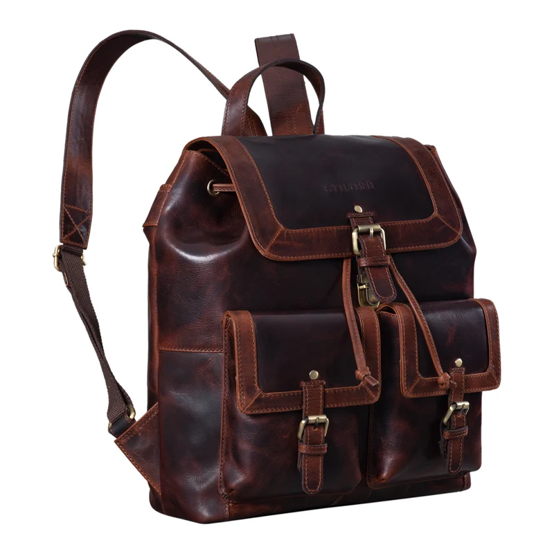 "Nora" Großer Lederrucksack Vintage für Damen und Herren