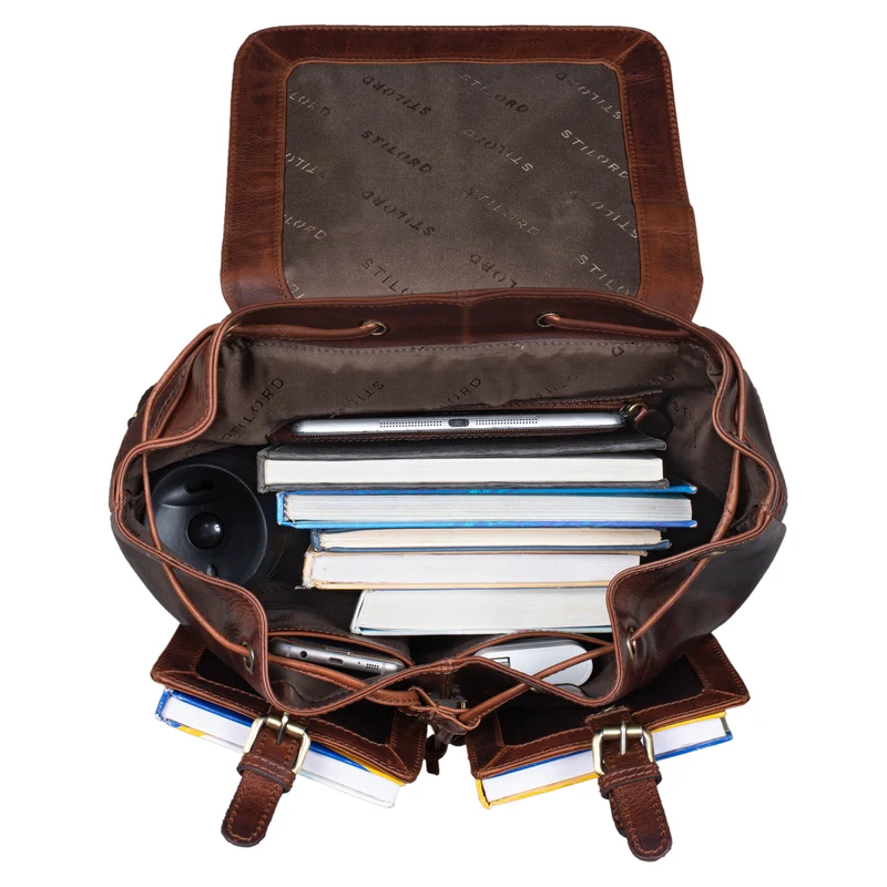 "Nora" Großer Lederrucksack Vintage für Damen und Herren