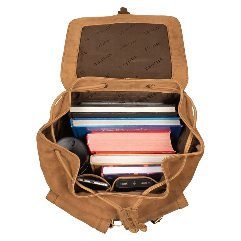 "Nora" Großer Lederrucksack Vintage für Damen und Herren
