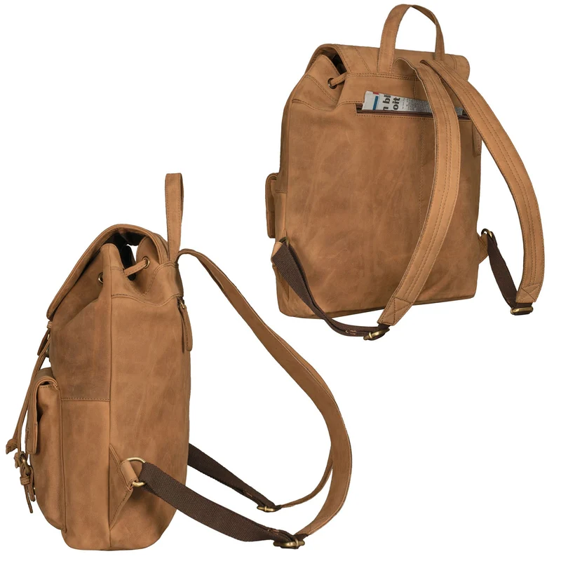 "Nora" Großer Lederrucksack Vintage für Damen und Herren