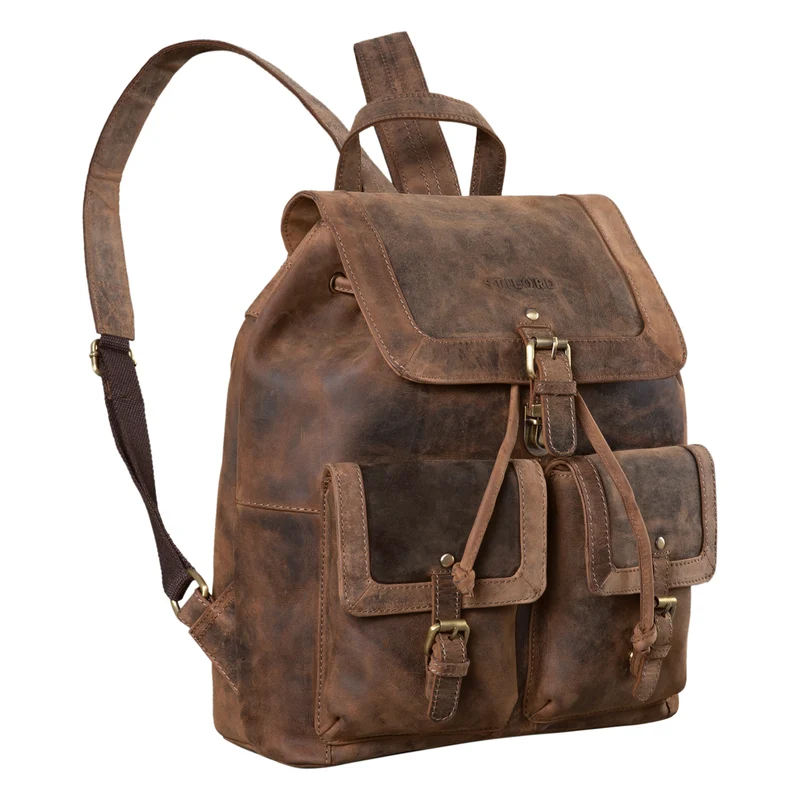 "Nora" Großer Lederrucksack Vintage für Damen und Herren