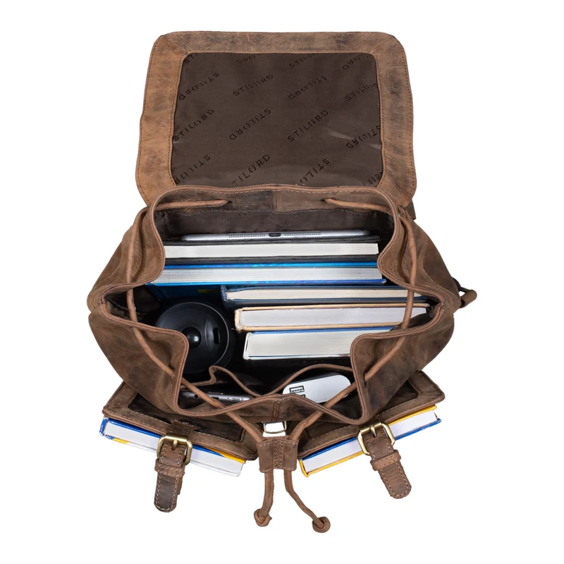 "Nora" Großer Lederrucksack Vintage für Damen und Herren