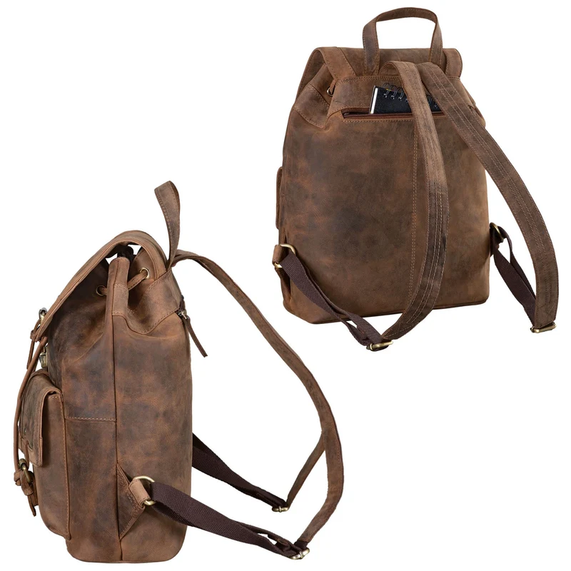 "Nora" Großer Lederrucksack Vintage für Damen und Herren