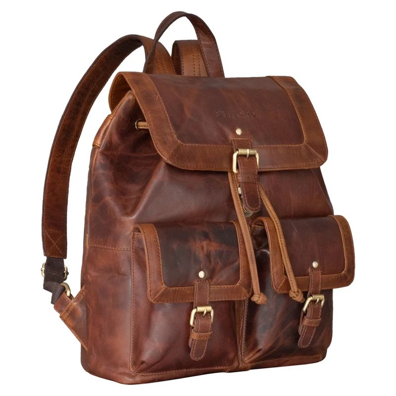 "Nora" Großer Lederrucksack Vintage für Damen und Herren