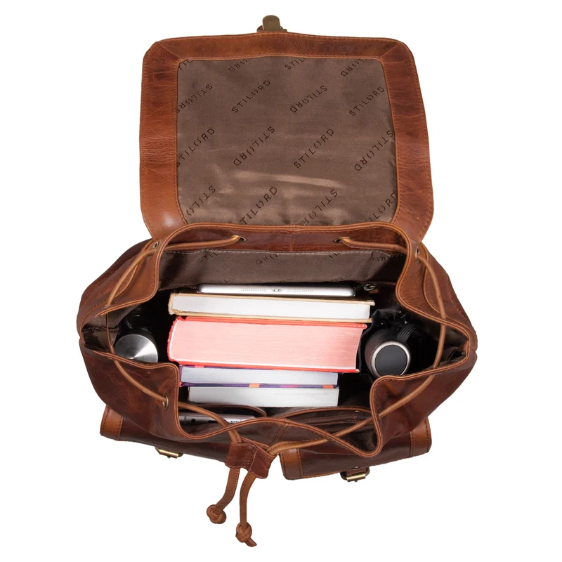 "Nora" Großer Lederrucksack Vintage für Damen und Herren