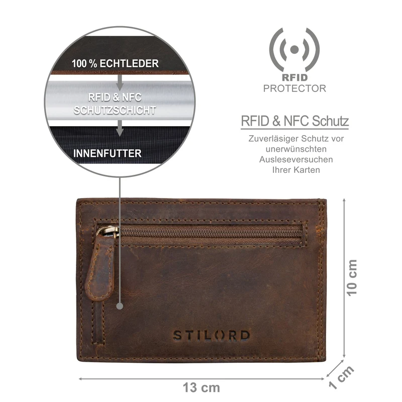 "Trevor" Kredit-Kartenetui Leder RFID