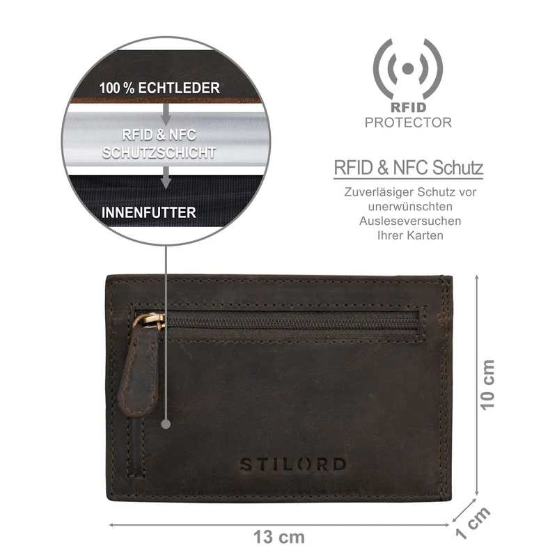 "Trevor" Kredit-Kartenetui Leder RFID