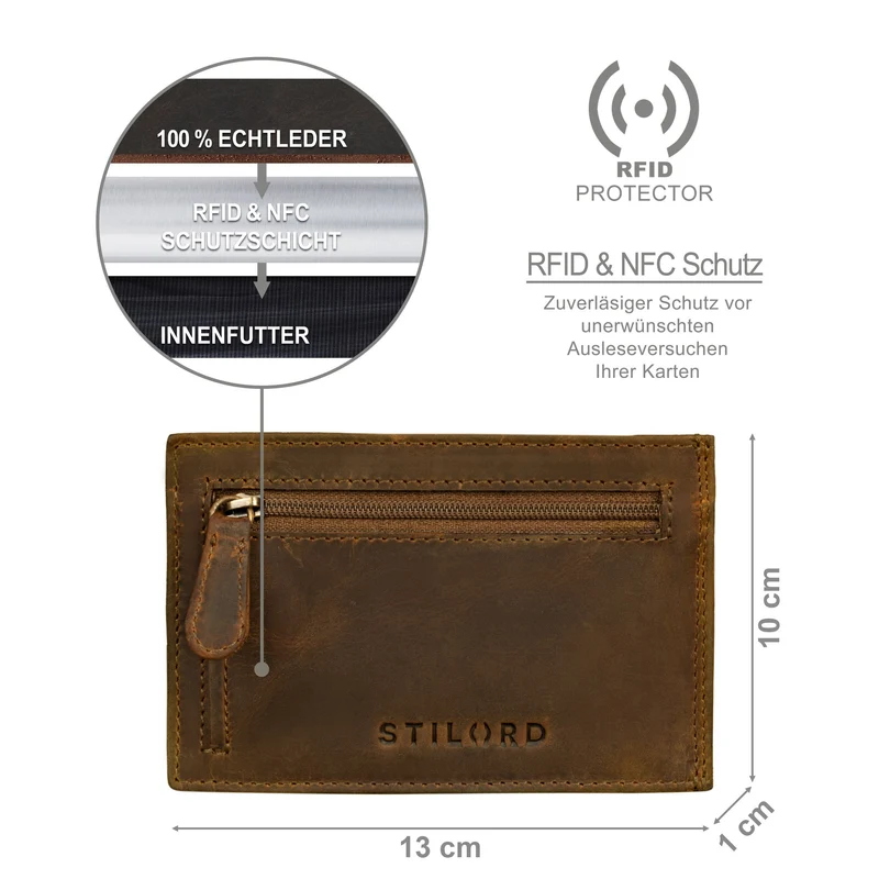 "Trevor" Kredit-Kartenetui Leder RFID