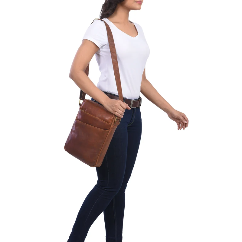 "Pia" Vintage Umhängetasche Damen Leder