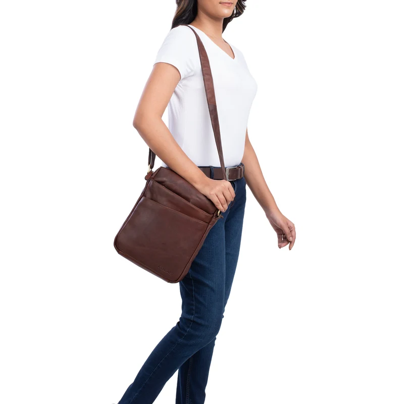 "Pia" Vintage Umhängetasche Damen Leder
