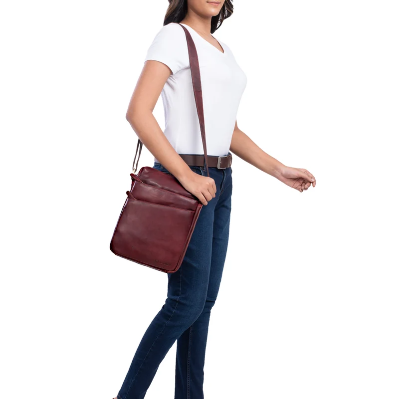 "Pia" Vintage Umhängetasche Damen Leder