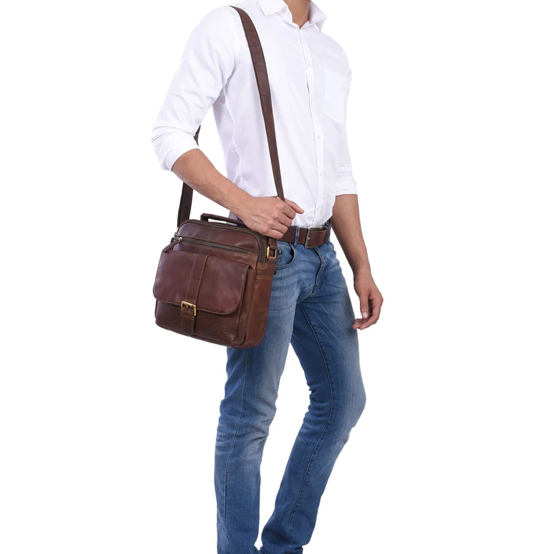 "Ricardo" Vintage Leder Umhängetasche Herren