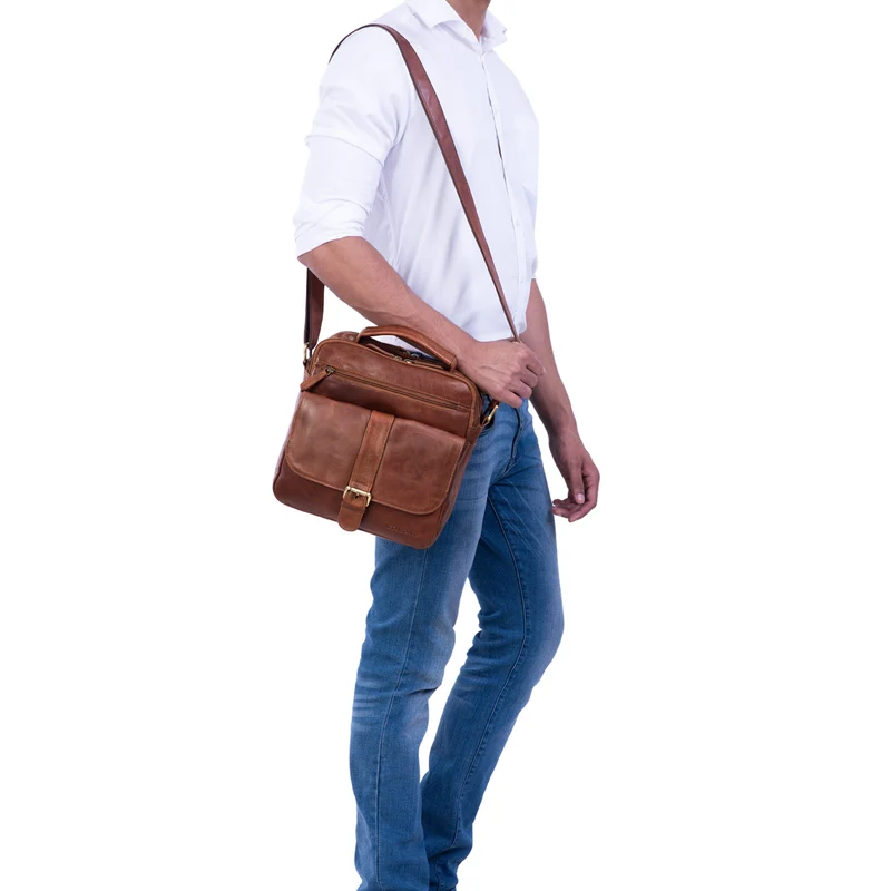 "Ricardo" Vintage Leder Umhängetasche Herren