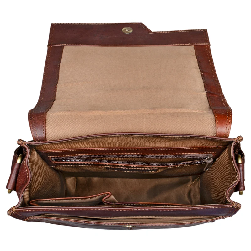 "Mario" Messenger Bag Leder Hochformat