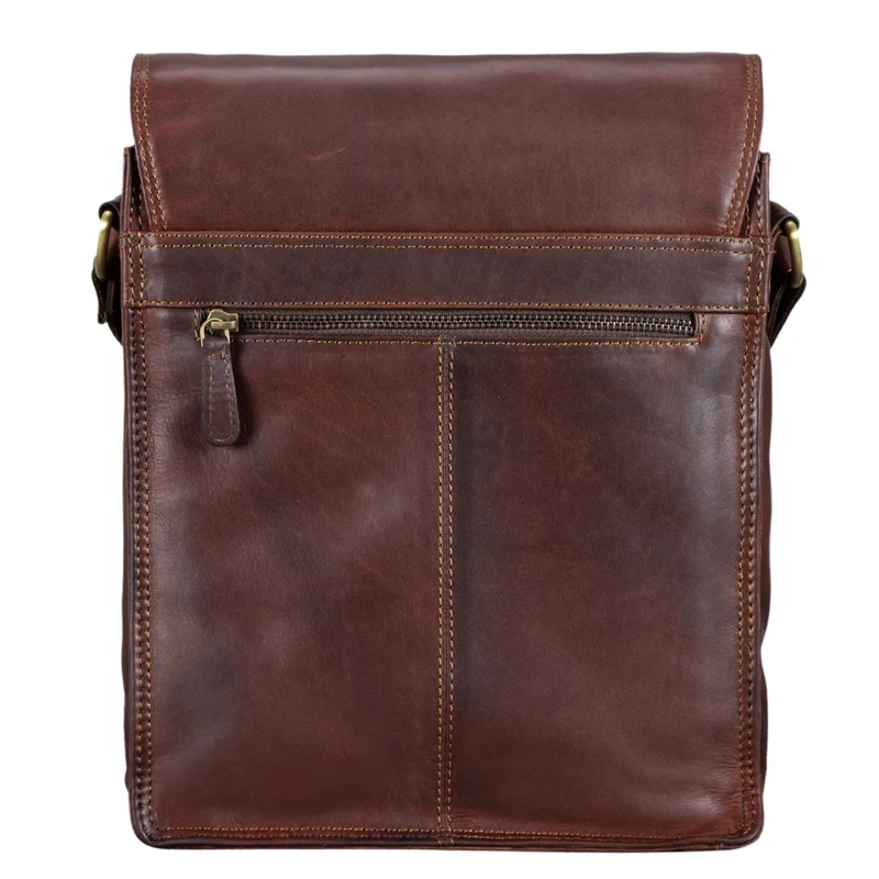 "Mario" Messenger Bag Leder Hochformat