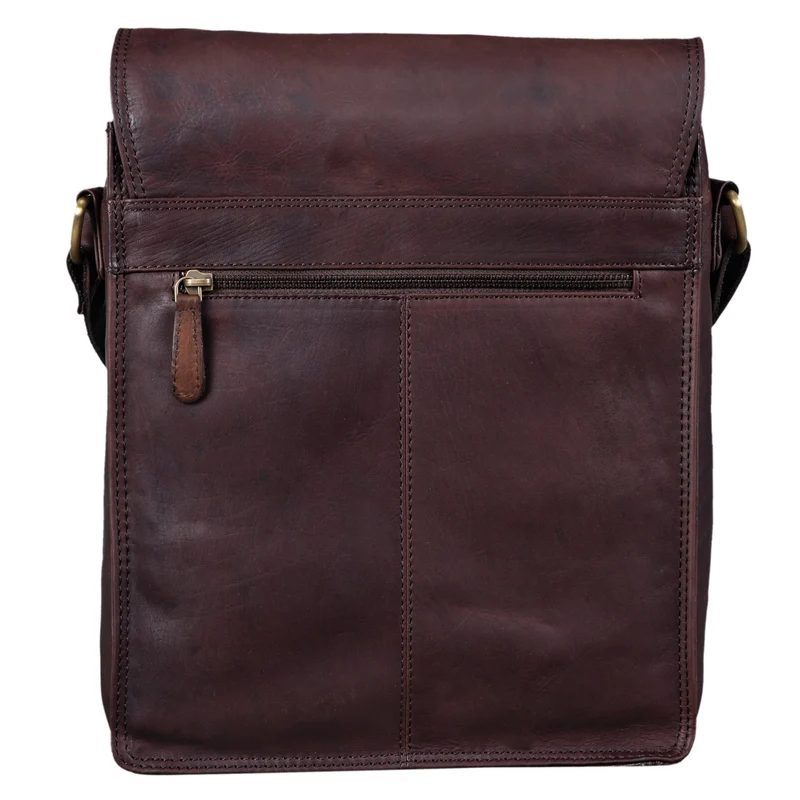 "Mario" Messenger Bag Leder Hochformat