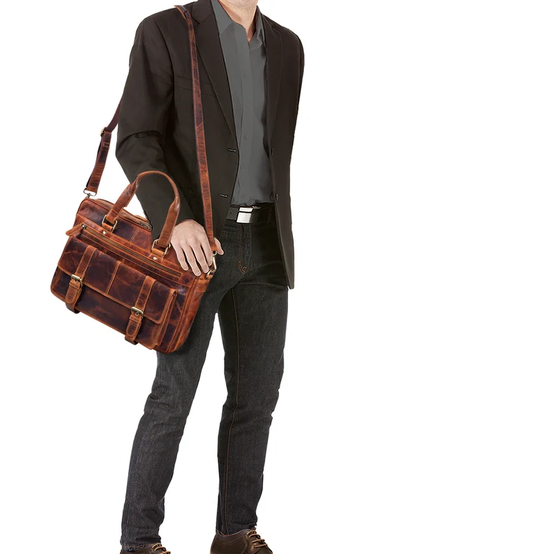 "Alvaro" Vintage Ledertasche Laptoptasche