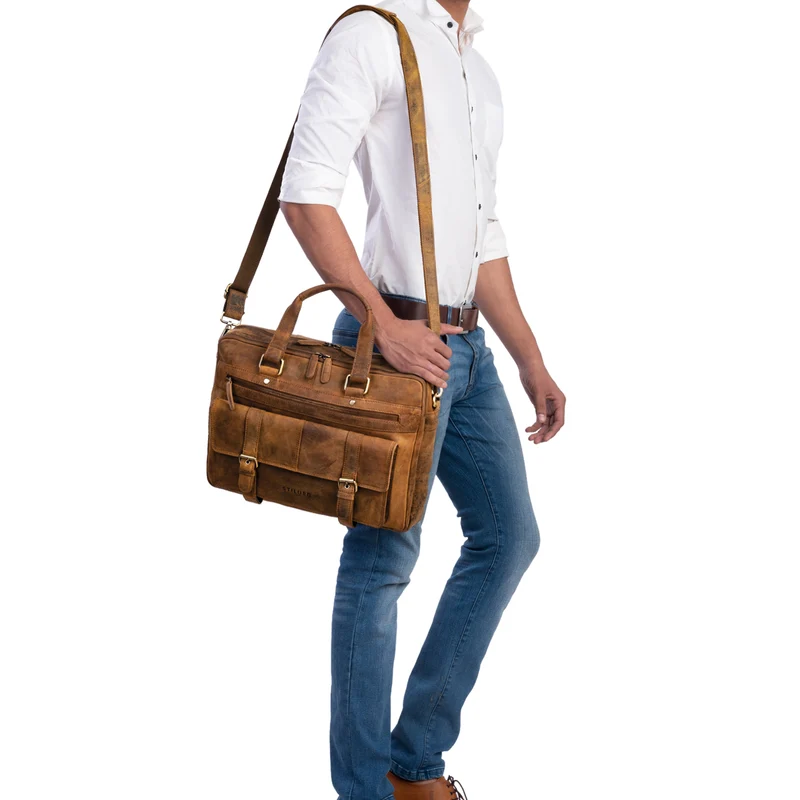 "Alvaro" Vintage Ledertasche Laptoptasche
