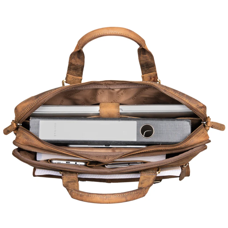 "Alvaro" Vintage Ledertasche Laptoptasche