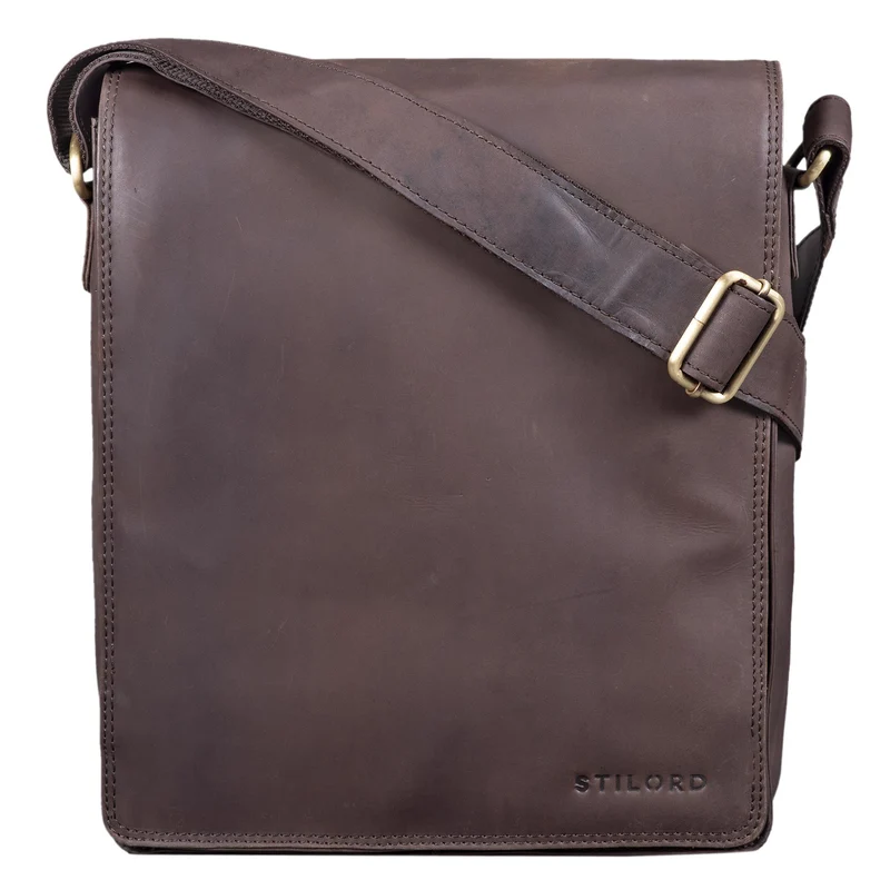 "Lars" Herren Vintage Umhängetasche Leder mittel-groß Hochformat